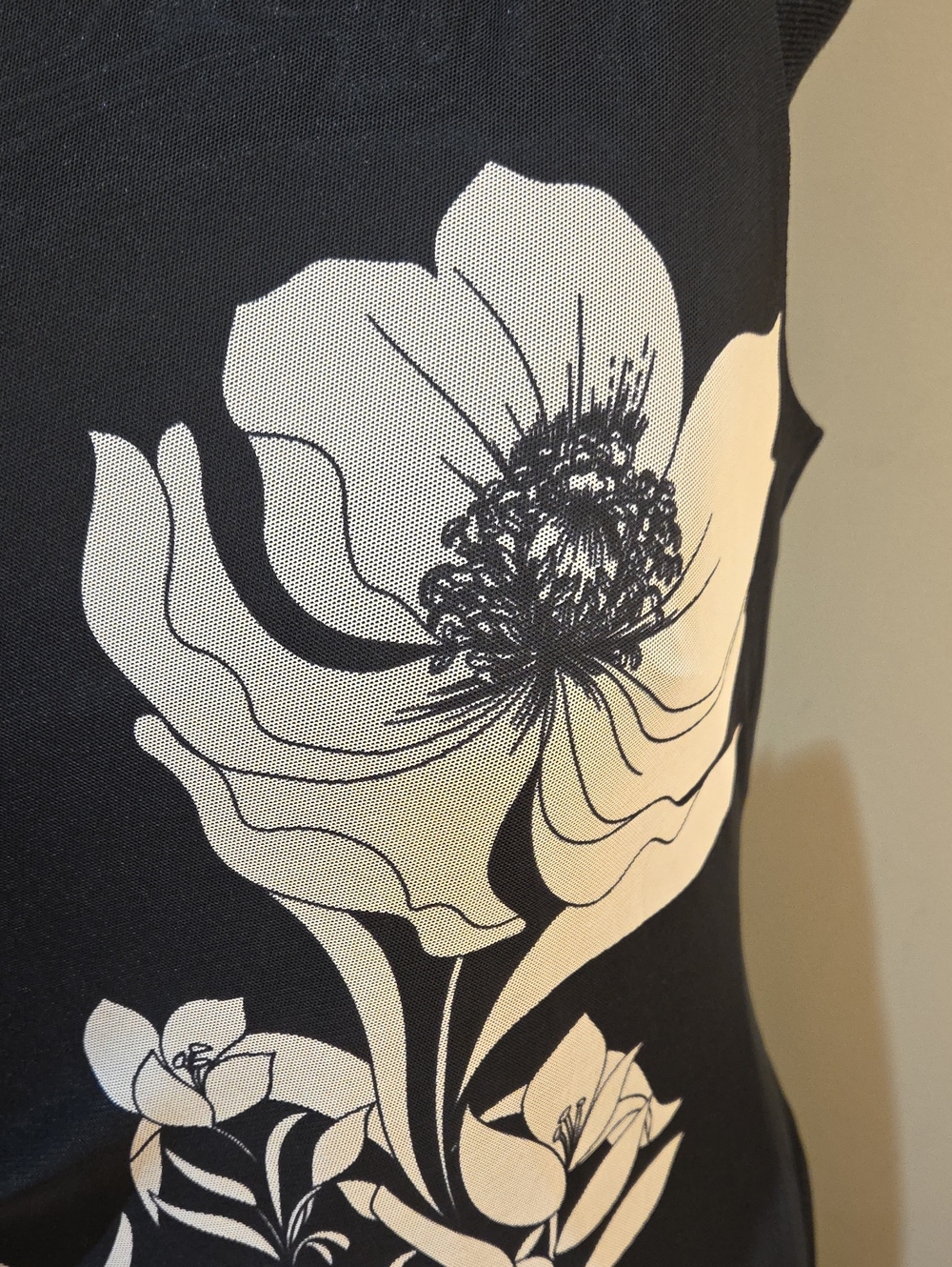 Nwt 2X Rachel Zoe Black Maxi Dress with Cream Floral Motif - Picture 12 of 16